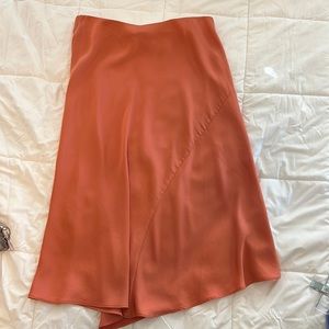 A New Day satin midi skirt peach size Large